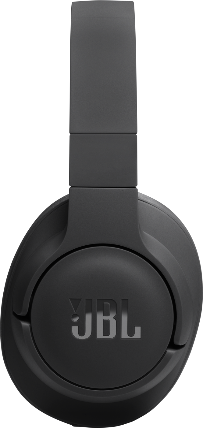 Ein schwarzer JBL-Kopfhörer, zentriert, mit JBL-Logo.