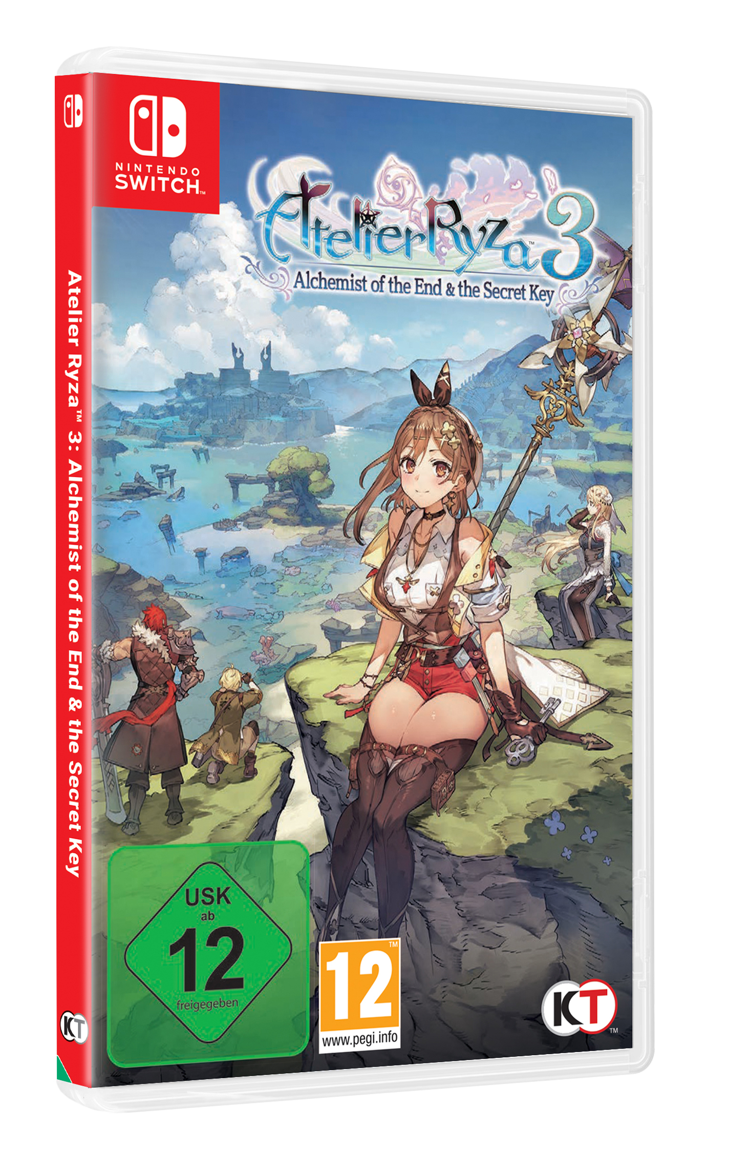 Eine Nintendo Switch-Spielbox. Das Cover zeigt eine weibliche Figur mit einem Stab.