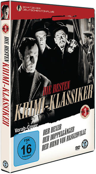 DVD-Hülle mit Schwarz-Weiß-Filmposter. Mit deutschem Text und einem Bewertungssymbol.