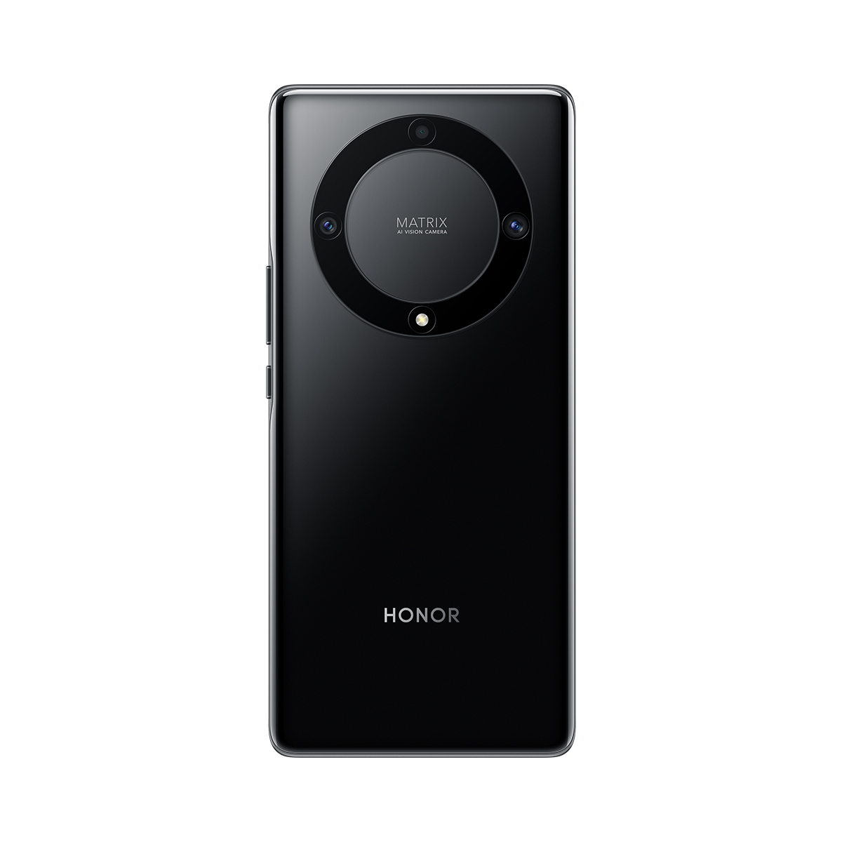 Smartphone negro con múltiples lentes de cámara y el logotipo de Honor.