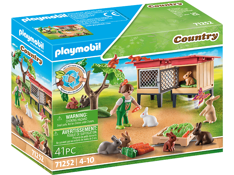 PLAYMOBIL 71252 Kaninchenstall Spielset, Mehrfarbig