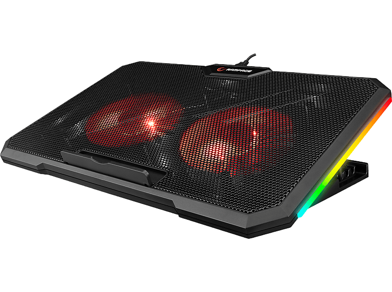 RAMPAGE Addison AD-RC12 Gamezone 2 Fan 2 USB RGB Işıklı Laptop Soğutucu Siyah_0