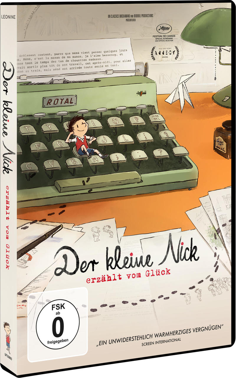 DVD-Cover von 'Der kleine Nick erzählt vom Glück' mit Cartoon-Illustration.