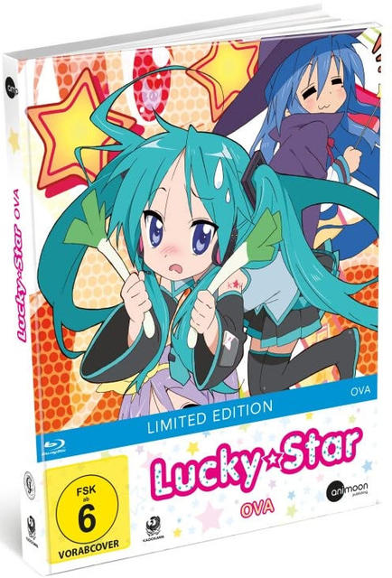 DVD-Cover von Anime-Charakteren. Zwei Mädchen in bunten Outfits, die Lauch halten.