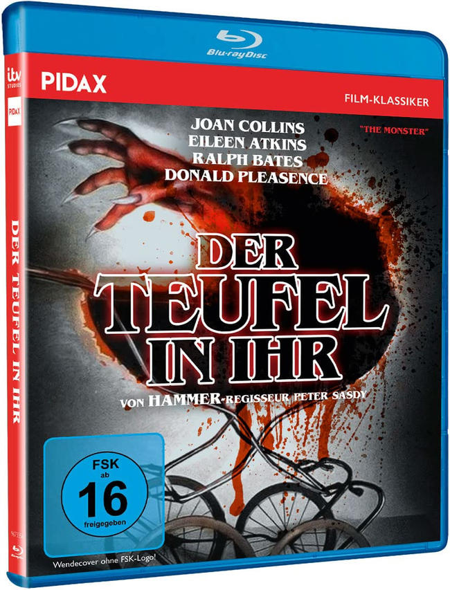 Filmcover mit blutiger Hand, Titel auf Deutsch.