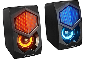 RAMPAGE RMS-175BT 2+1 5W*2 Bluetooth+USB-TF-FM Rainbow Aydınlatmalı Gaming Speaker Hoparlör Siyah_2