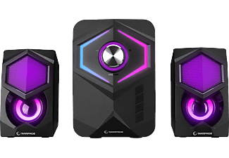 RAMPAGE RMS-175BT 2+1 5W*2 Bluetooth+USB-TF-FM Rainbow Aydınlatmalı Gaming Speaker Hoparlör Siyah