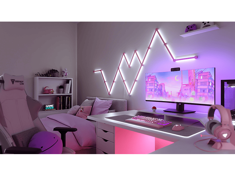 Thumbnail - NANOLEAF Lines Skin Pink Matte 9pcs Verkleidung -