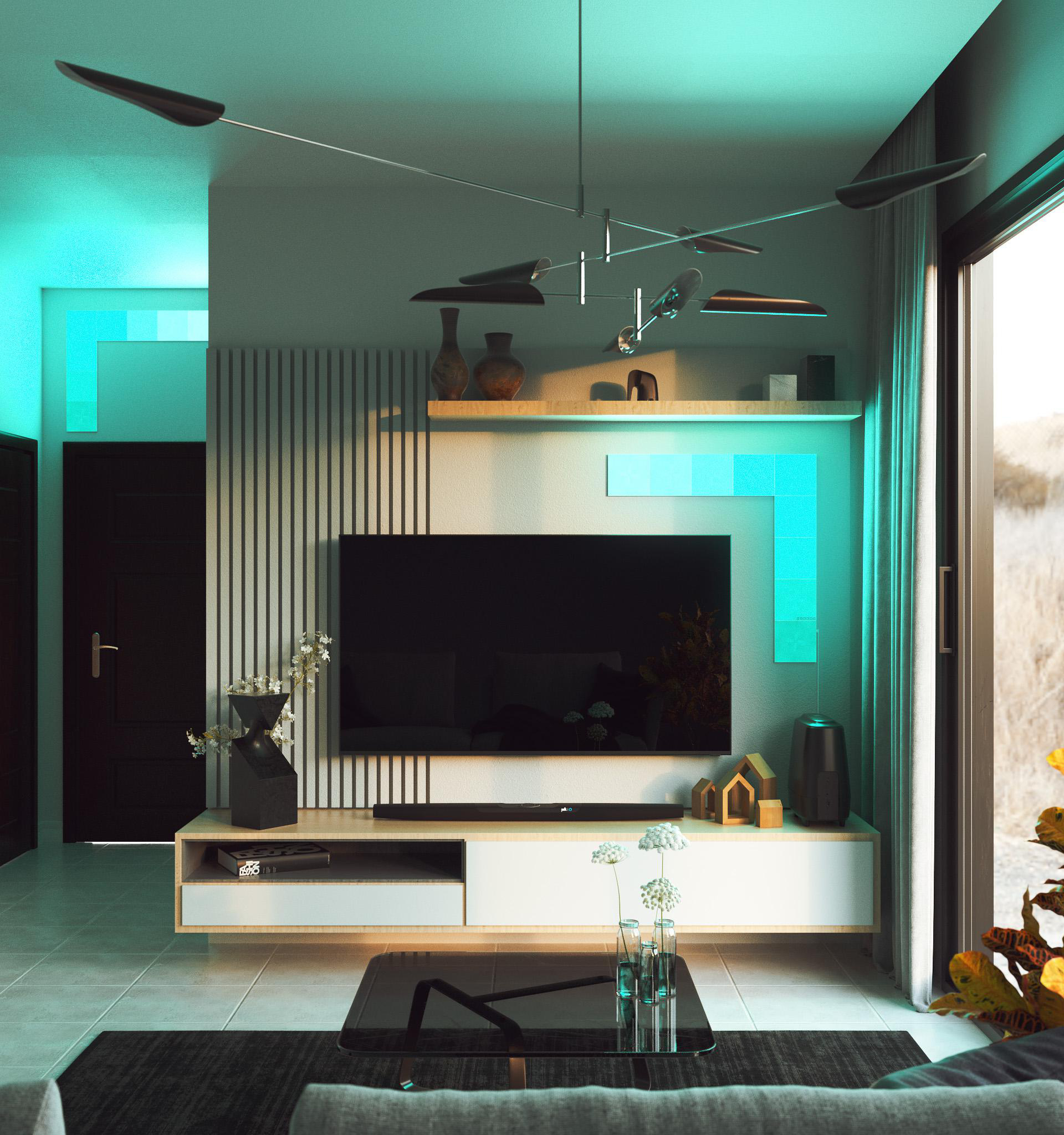 NANOLEAF Canvas Smarter Kit Vernetzte Innenbeleuchtung Über 16 Millionen Farben und Weißlicht