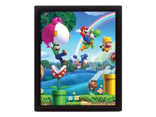 PYRAMID Super Mario Bros. WII U: 3D - Poster lenticolare (Multicolore)