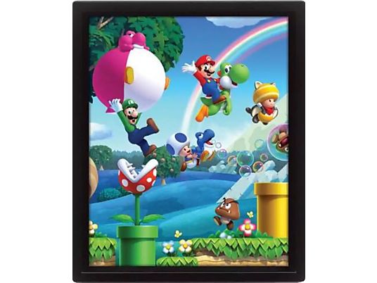 PYRAMID Super Mario Bros. WII U: 3D - Lentikular-Poster (Mehrfarbig)