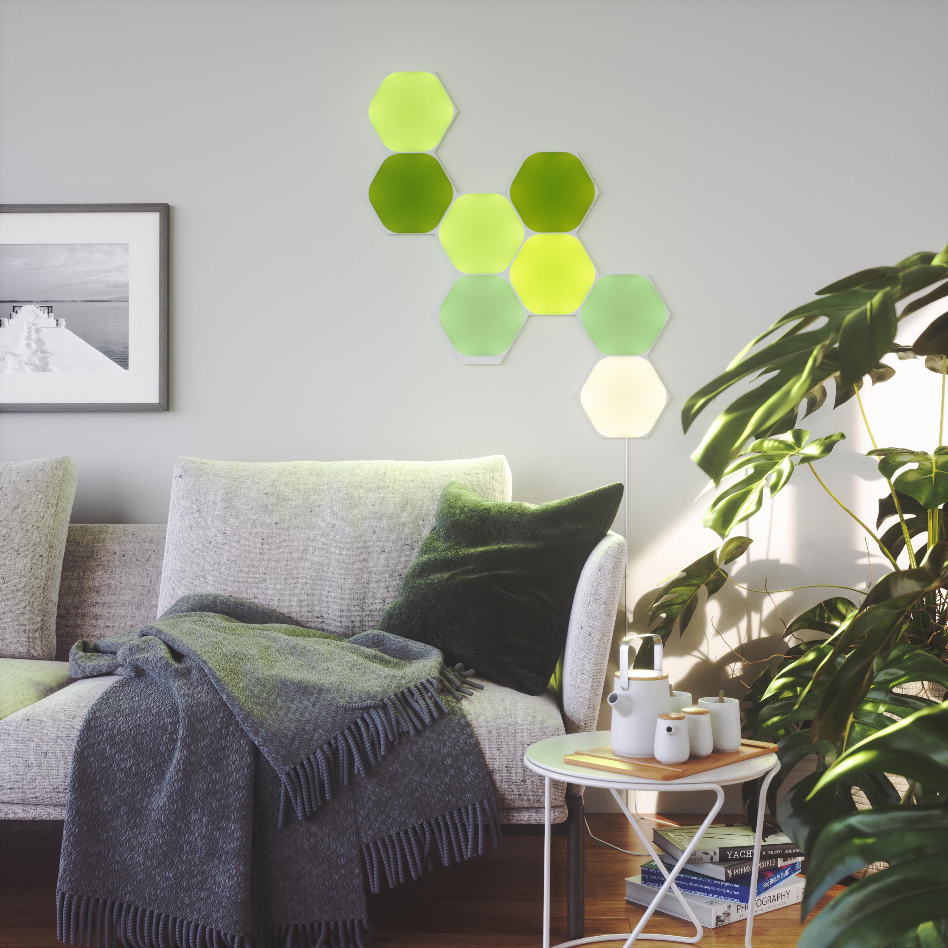 NANOLEAF Shapes Hexagons Starter Kit 5 PK Vernetzte Innenbeleuchtung Über 16 Millionen Farben und Weißlicht