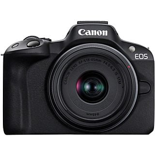CANON EOS R50 Systemkamera Schwarz mit Objektiv RF-S 18-45mm f4.5-6.3 IS STM