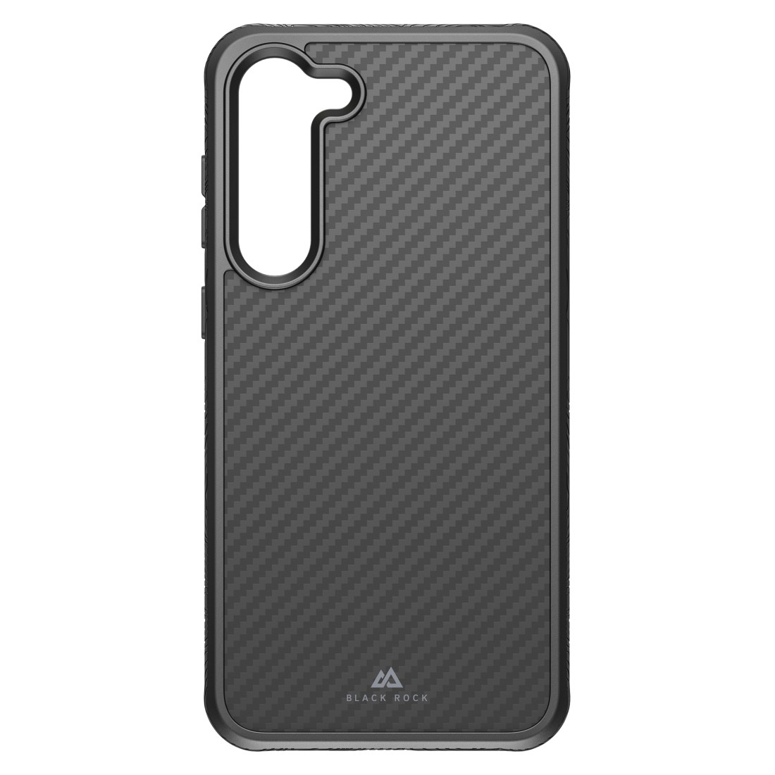 BLACK ROCK Robust Carbon, Schwarz Galaxy Backcover, Real +, S23 Samsung