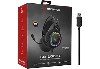 RAMPAGE G8 Loopy Usb 7.1 RGB Ledli Mikrofonlu Oyuncu Kulak Üstü Kulaklık Siyah_6