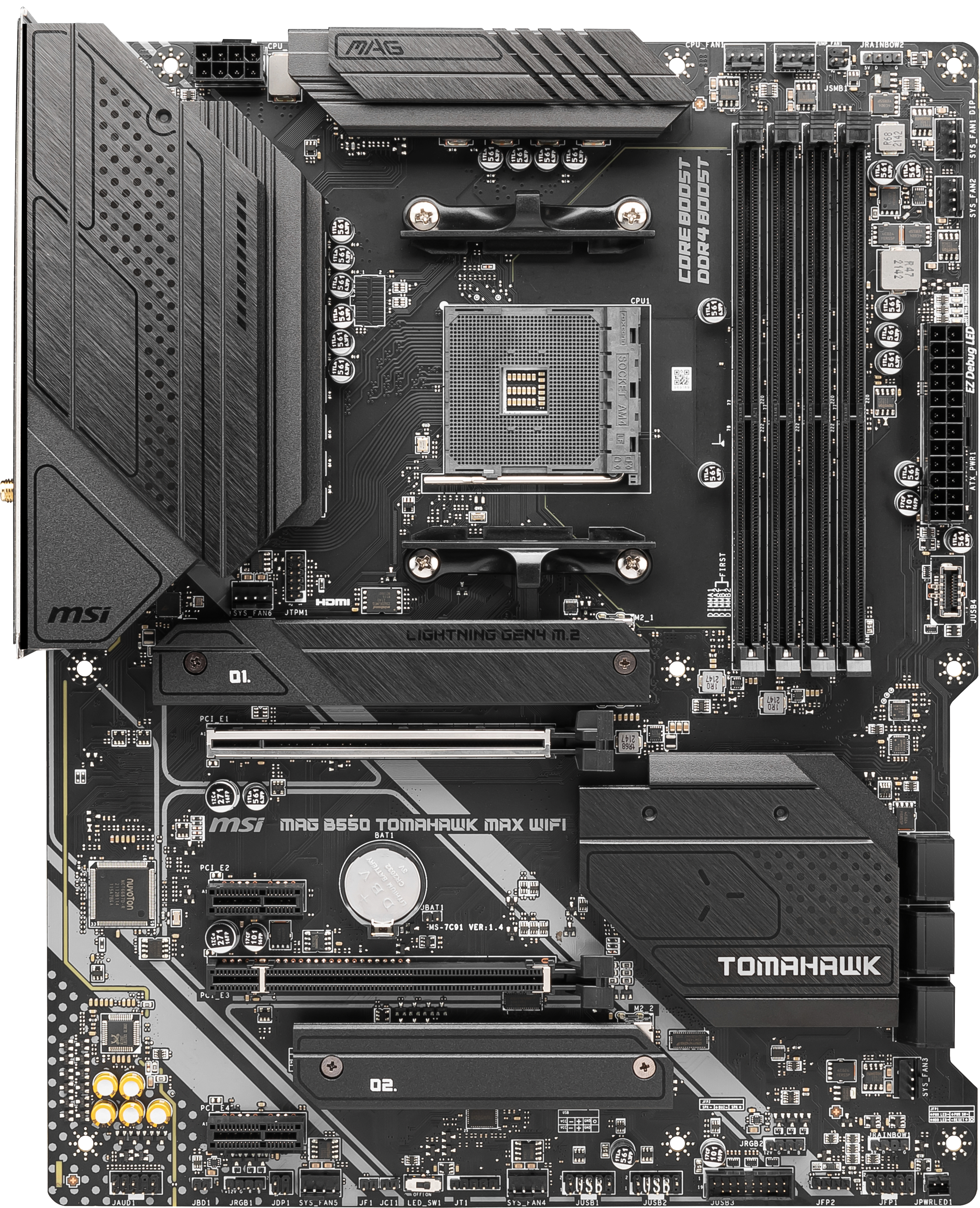 MSI MAG B550 TOMAHAWK MAX WIFI Mainboard Schwarz
