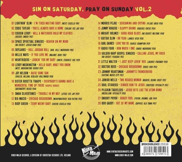 VARIOUS - Sin On Saturday, Pray On Sunday Vol.2  - (CD)