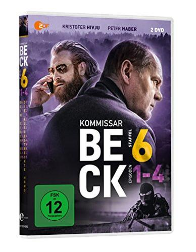 DVD-Hülle mit zwei Männern, einer telefoniert. Der Titel lautet "Kommissar Beck", Staffel 6.