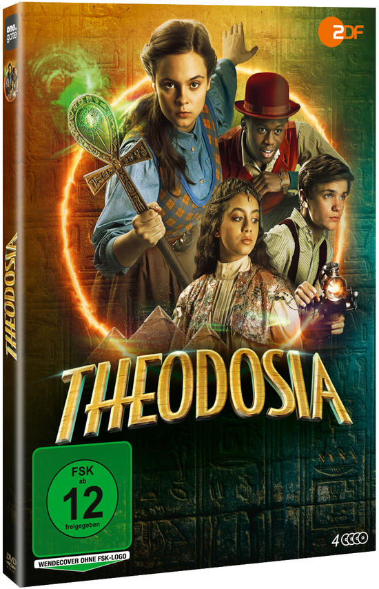 Die Hülle einer DVD-Hülle für den Film Theodosia. Das Cover zeigt die Hauptfiguren.
