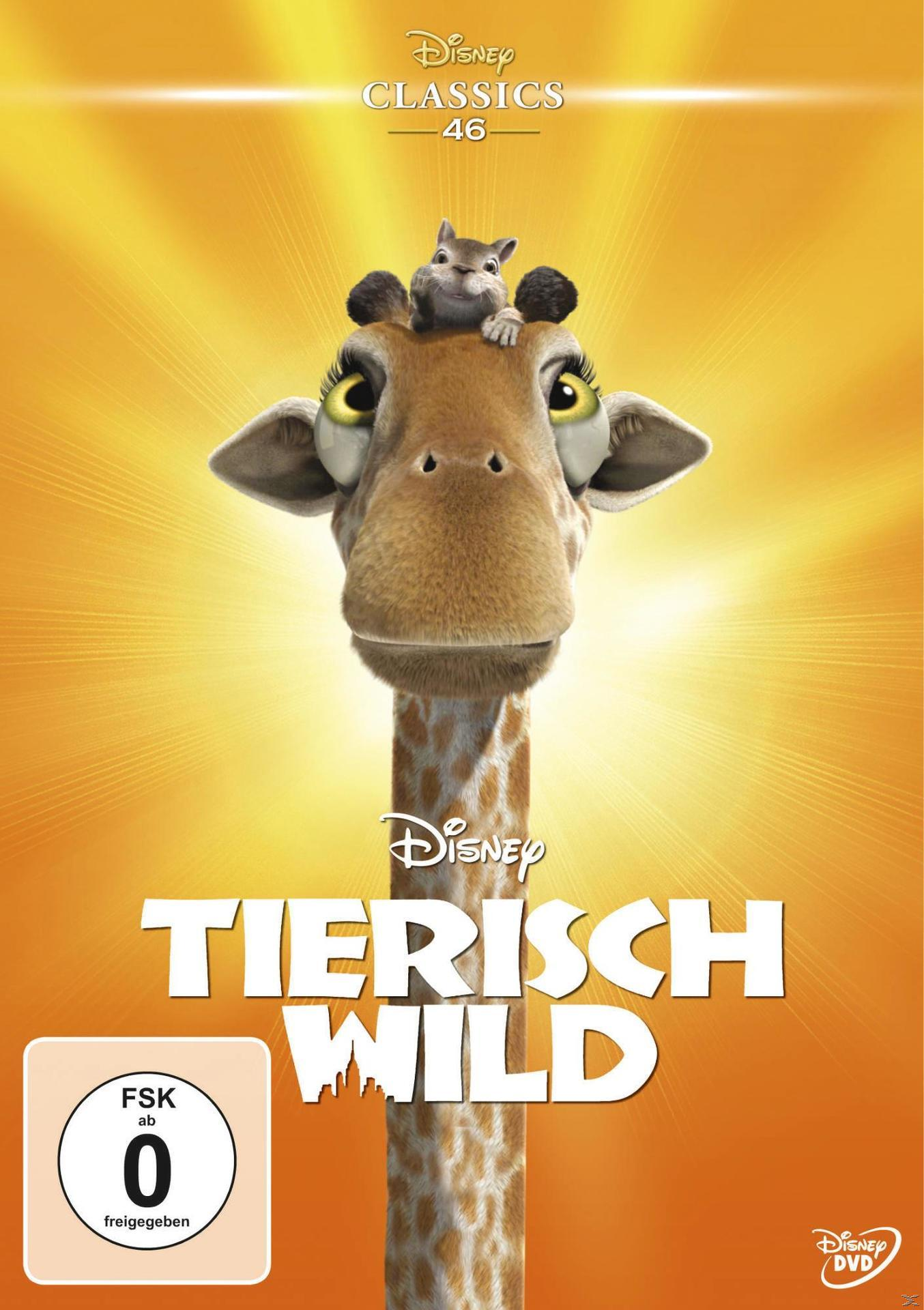 Animierte Giraffe mit Eichhörnchen auf dem Kopf. Disney Classics DVD-Cover. Oranger Hintergrund. FSK 0.