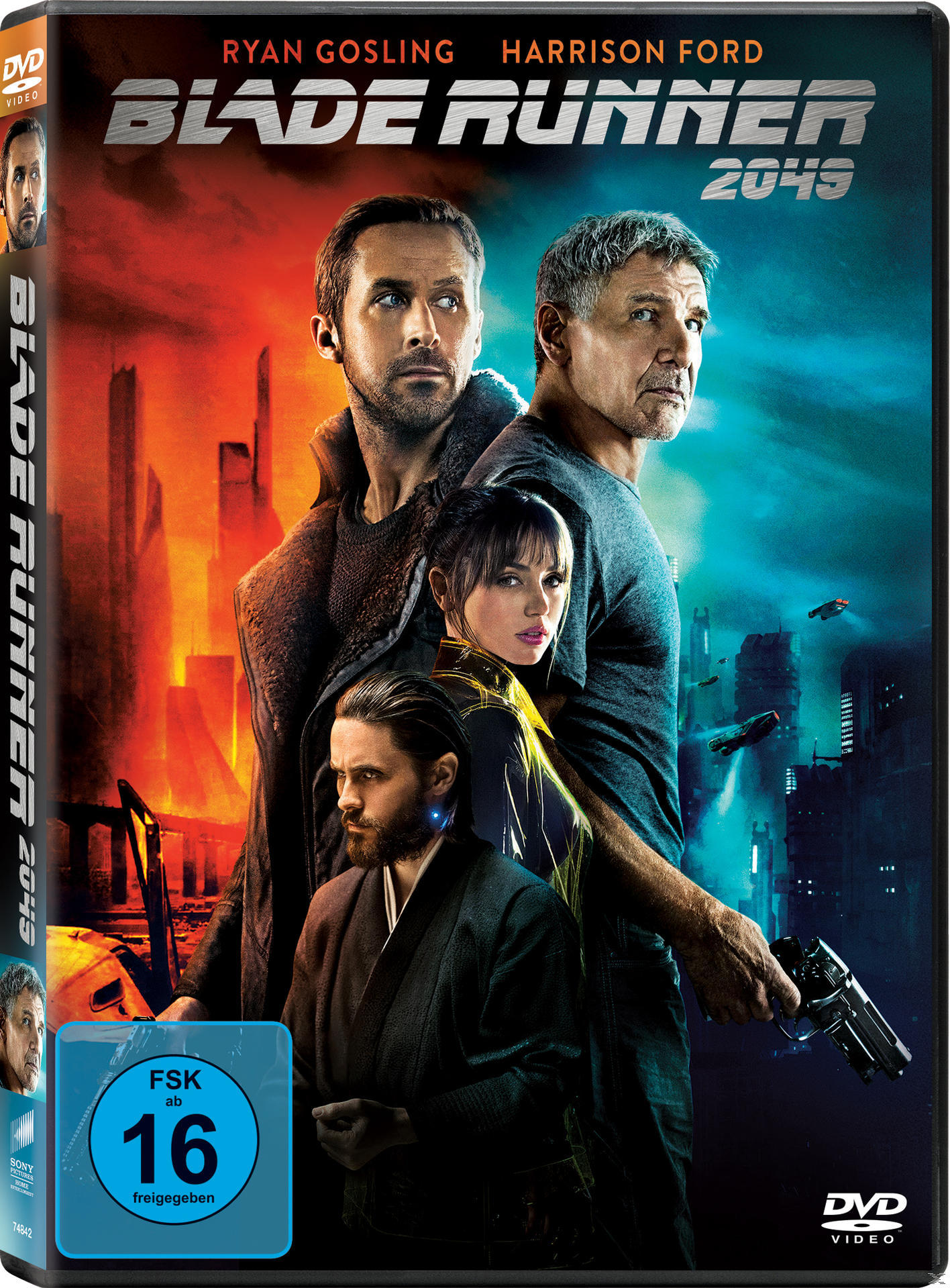 Blade Runner 2049 DVD-Hülle mit Ryan Gosling und Harrison Ford.