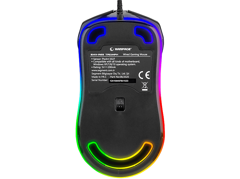 RAMPAGE SMX-R65 Triumph Usb RGB Işıklı 12400dpi Gaming Mouse Siyah_4