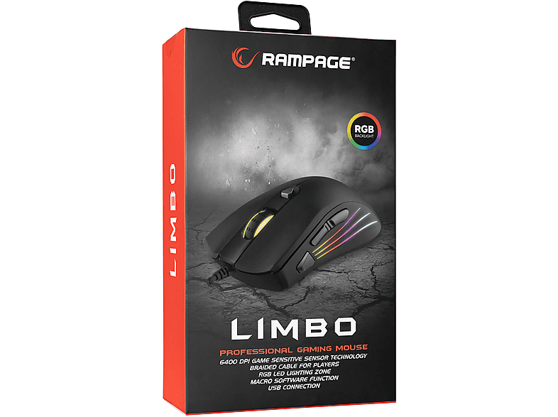 RAMPAGE SMX-R33 Limbo Makrolu 6400dpi RGB Ledli Gaming Mouse Siyah_7