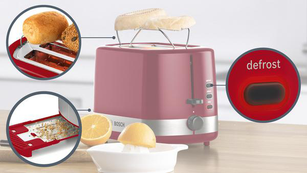 BOSCH TAT6A514 Toaster Rot (800 Watt, Schlitze: 2)