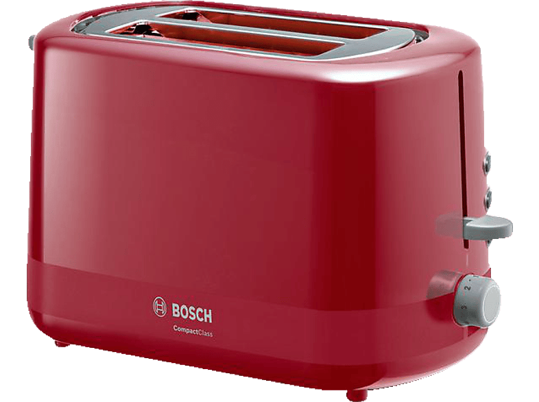 2) Schlitze: Toaster (800 BOSCH TAT3A114 Rot Watt,