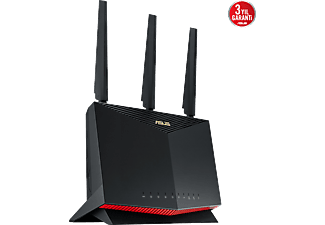 ASUS RT-AX86U Pro WiFi 6 Dual Band Gaming Ai Mesh Ai Protection Torrent Bulut DLNA 4G VPN Router Siyah