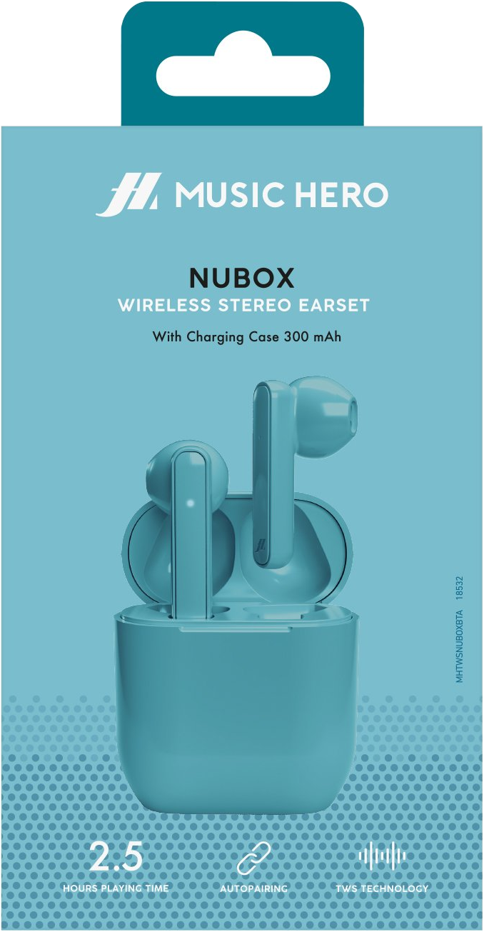SBS Nubox - Cuffie senza fili reali (In-ear, Azzurro)