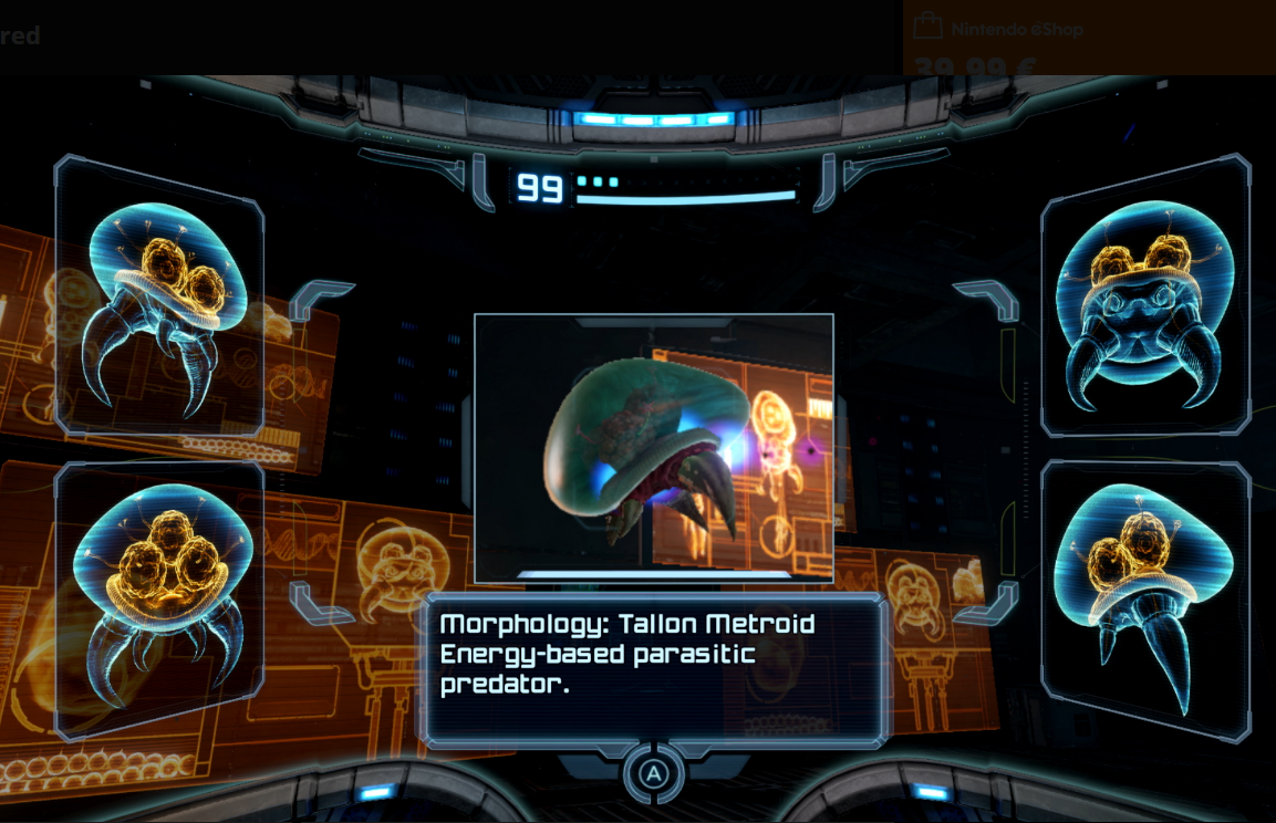Screenshot aus einem Spiel, das Kreaturen und Text über ihre Morphologie zeigt.