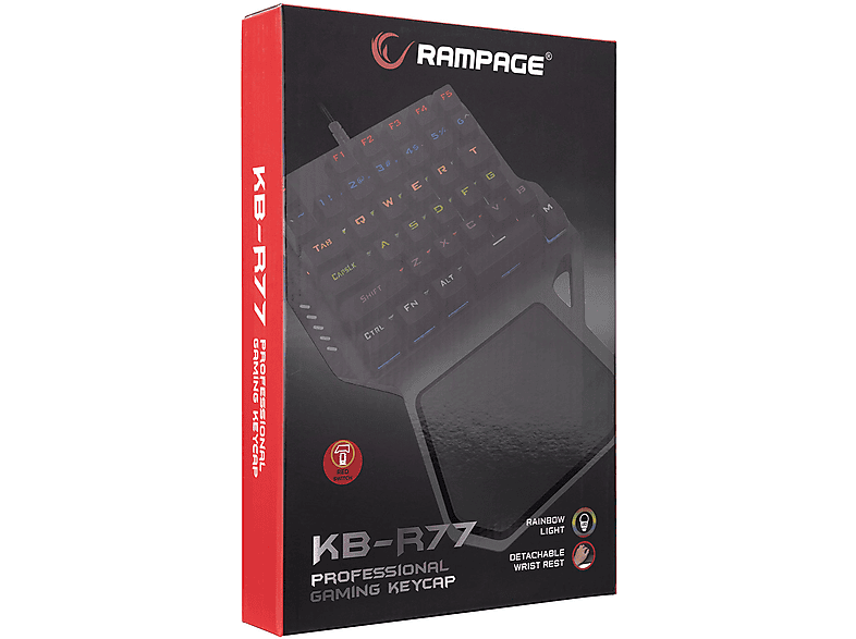 RAMPAGE KB-R77 PALM USB Rainbow Backlight Outemu Red Switch Mekanik 36 Tuşlu Mini Gaming Klavye_5