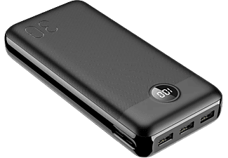 VEGER VP3008PD Power bank, fekete, 30.000mAh, PD 18W, QC 18W, 3 usb és 1 usb-c kimenet