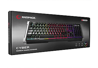 RAMPAGE KB-R21 Cyber USB Rainbow Backlight Membrane Gaming Oyuncu Klavye Siyah_6