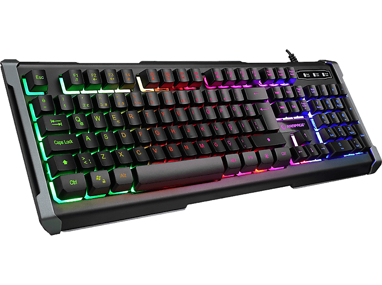 RAMPAGE KB-R21 Cyber USB Rainbow Backlight Membrane Gaming Oyuncu Klavye Siyah