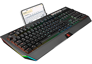 RAMPAGE KB-R105 Exhero Full RGB Ledli Outemu Blue Switch 5 Makro Tuşlu Standlı Türkçe Gaming Oyuncu Klavyesi Siyah_4