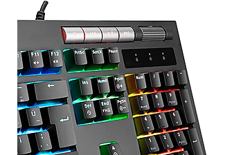 RAMPAGE KB-R105 Exhero Full RGB Ledli Outemu Blue Switch 5 Makro Tuşlu Standlı Türkçe Gaming Oyuncu Klavyesi Siyah_6