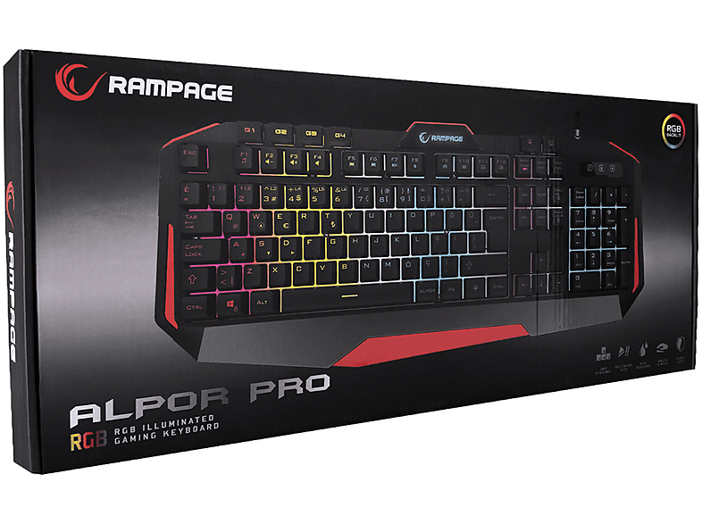 RAMPAGE KB-RX7 Alpor Pro USB RGB Aydınlatmalı Q Gaming Oyuncu Klavyesi Siyah_4