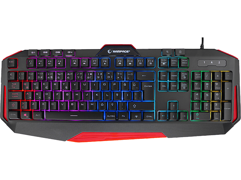 RAMPAGE KB-RX7 Alpor Pro USB RGB Aydınlatmalı Q Gaming Oyuncu Klavyesi Siyah