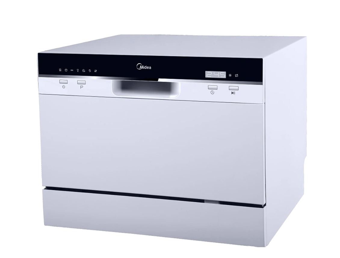 Lavavajillas - Midea MTD55S101W-ES, 6 Programas, 44 cm Altura, Con cesta y bandejas, Blanco