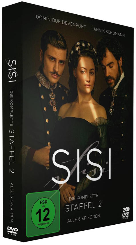 DVD-Cover. Drei Personen in historischer Kleidung. Weiße Box mit Text und Logo sowie einem grünen Bewertungssymbol.