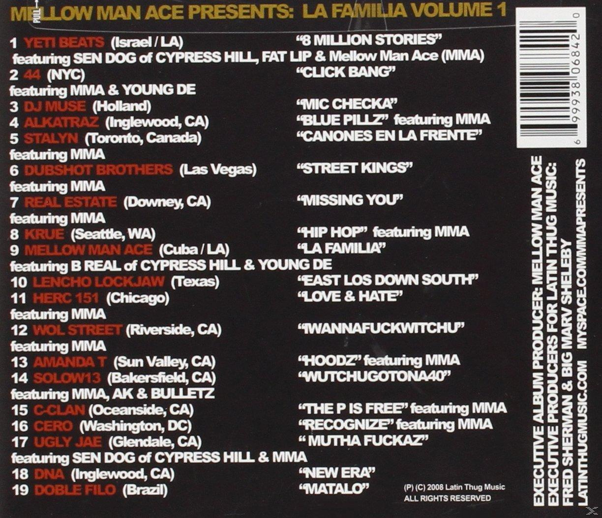 Album borító szöveggel: "Mellow Man Ace Presents: La Familia Volume 1".
