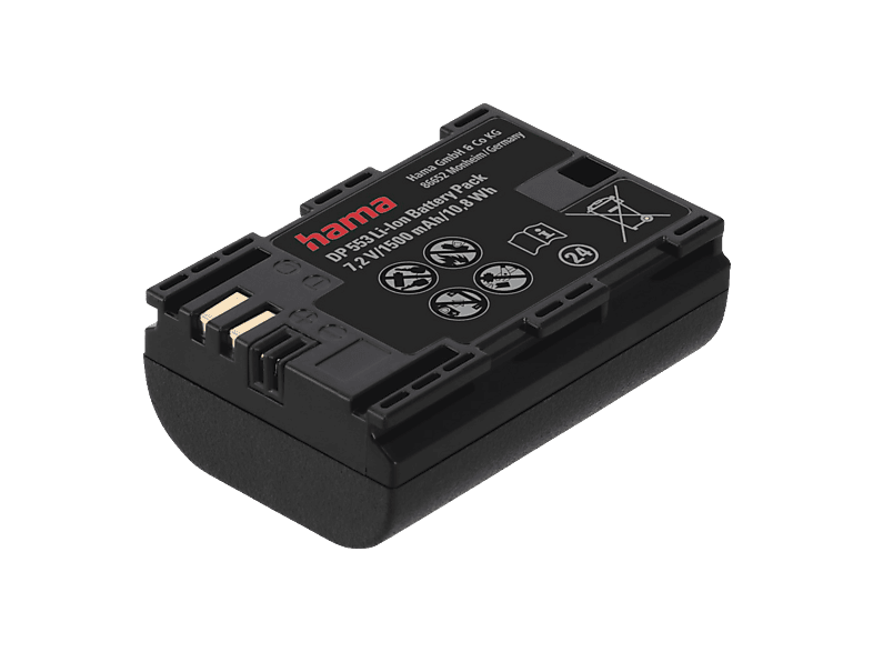 HAMA DP 553 für Canon LP-E6 Li-Ion Ersatzakku, 7.2 Volt, 1500 mAh