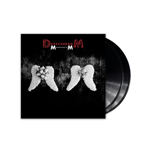 Depeche Mode album borító: fekete háttér, fehér angyalszárnyak.