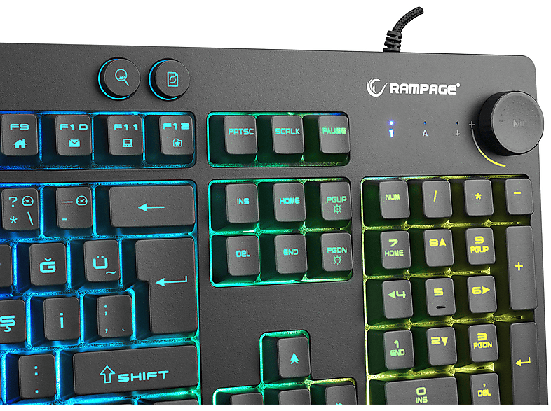 RAMPAGE KB-GX65 Simula USB RGB Aydınlatmalı 4 Makro Tuşlu Bilek Destekli Gaming Oyuncu Klavyesi Siyah_5