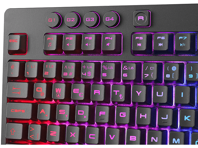 RAMPAGE KB-GX65 Simula USB RGB Aydınlatmalı 4 Makro Tuşlu Bilek Destekli Gaming Oyuncu Klavyesi Siyah_6