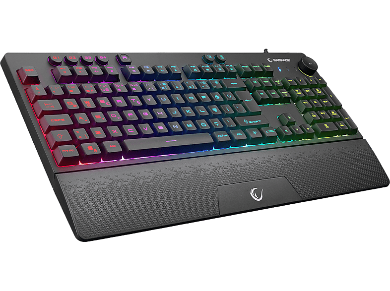 RAMPAGE KB-GX65 Simula USB RGB Aydınlatmalı 4 Makro Tuşlu Bilek Destekli Gaming Oyuncu Klavyesi Siyah