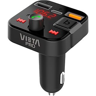Transmisor FM - Vieta Pro MFV99BK, Manos libres, Quick Charge 3.0, USB-C, Negro
