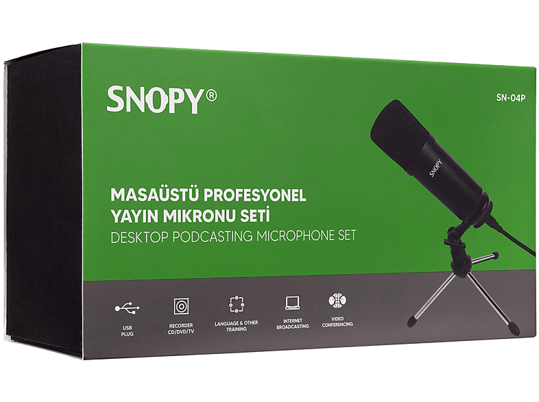 SNOPY SN-04P Çok Amaçlı Profesyonel Masaüstü Mikrofon Kiti Siyah_6